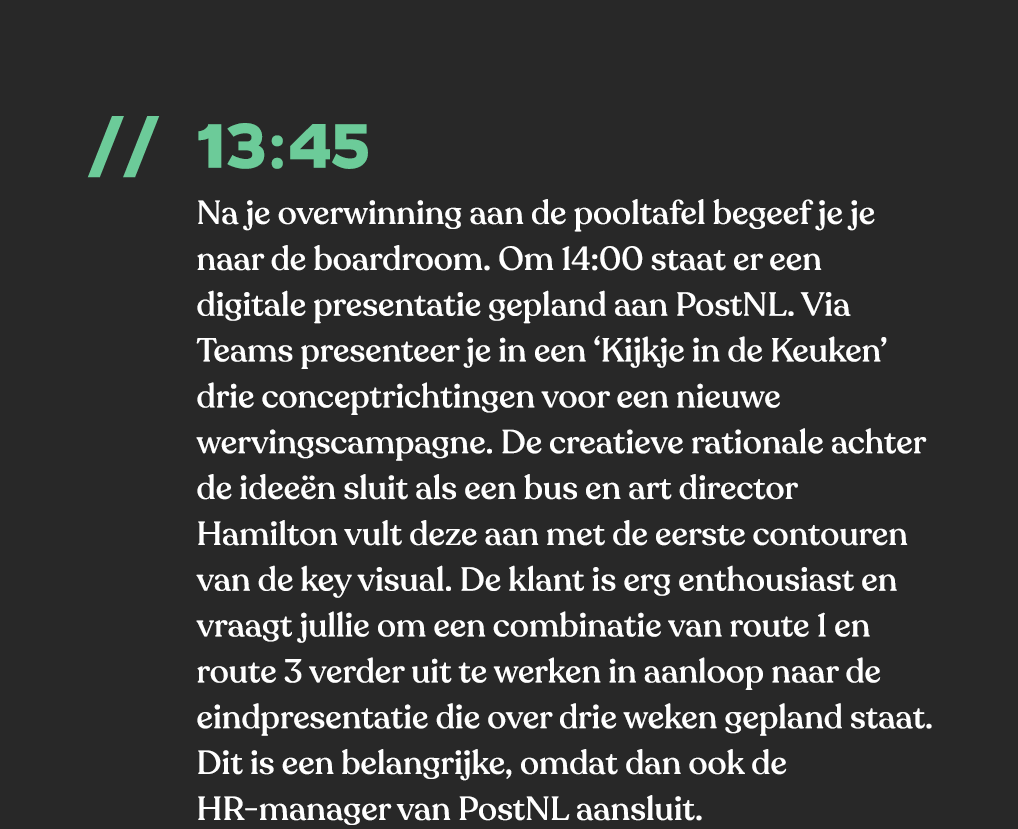 13.45 - dag van de creative lead