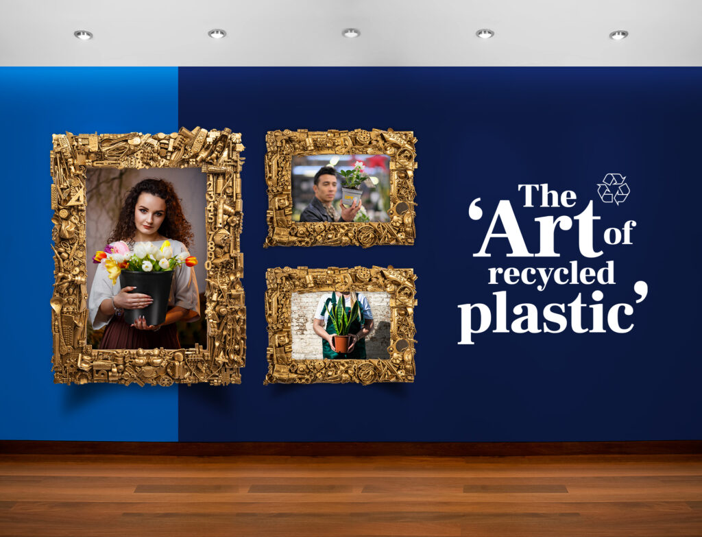 Desch Art of recycled plastic - gallery met muur